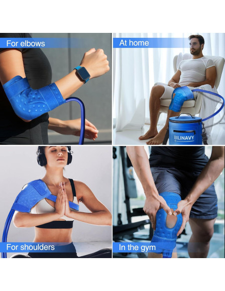 Máquina de Terapia Fría BilinavyNew para Rodilla, Portátil, Azul