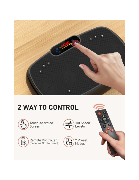 Plataforma Vibrante STYNGT 220W, 100 Velocidades, Drenaje Linfático