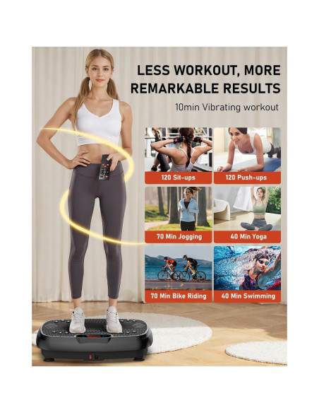 Plataforma Vibrante STYNGT 220W, 100 Velocidades, Drenaje Linfático