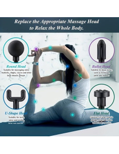 Pistola de Masaje Portátil Zeera Lumina Rojo 6 Velocidades 2