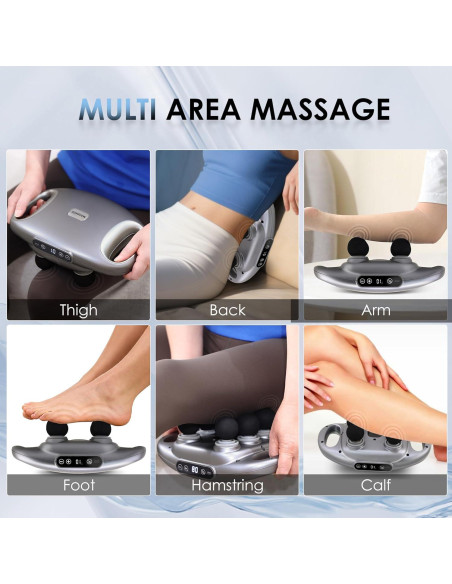 Pistola de Masaje Eléctrica APXPF 6 Cabezas 9 Niveles Alivio Dolor