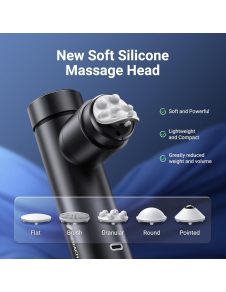 Pistola de Masaje MERACH M022 Mini 8mm 5 Cabezas Portátil Pistola de Masaje MERACH M022 Mini 8mm 5 Cabezas Portátil