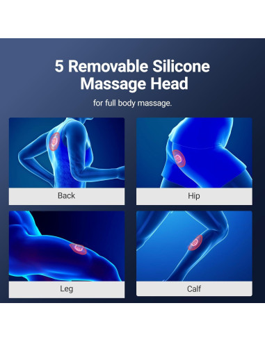 Pistola de Masaje MERACH M022 Mini 8mm 5 Cabezas Portátil