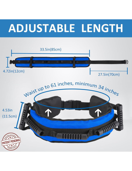 Cinturón de marcha Jacobable para ancianos, 7 asas, azul