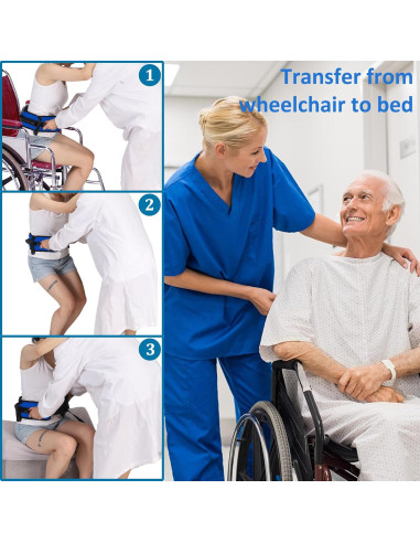 Cinturón de marcha Jacobable para ancianos, 7 asas, azul