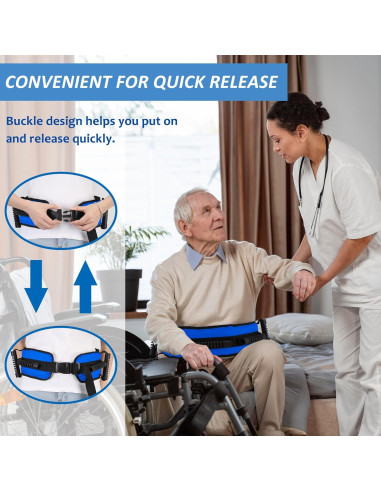 Cinturón de marcha Jacobable para ancianos, 7 asas, azul