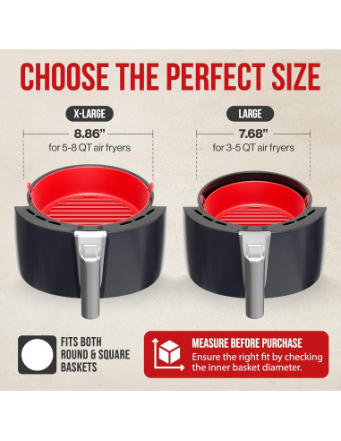 Forro de Silicona WAVELU para Freidora de Aire 3-5QT