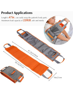 Cinta de Transferencia Acolchada OOCOME 119 cm para Pacientes 2