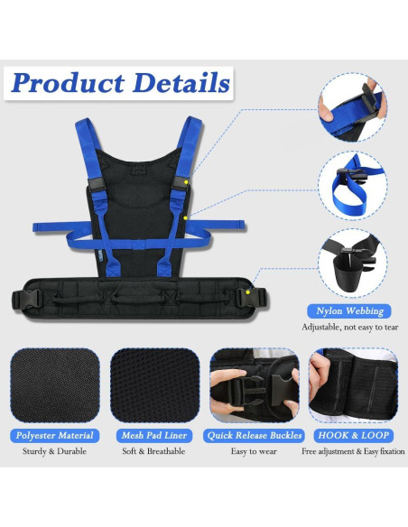 Cinturón de marcha KAVIL para ancianos con 8 asas - Terapia física