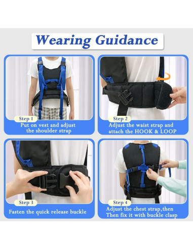 Cinturón de marcha KAVIL para ancianos con 8 asas - Terapia física