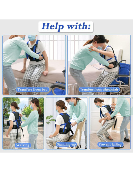 Cinturón de marcha KAVIL para ancianos con 8 asas - Terapia física