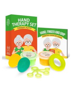 Kit de Terapia de Mano Personas Mayores Saludables - Fortalecedores y Masillas