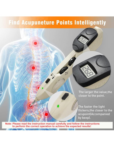 Bolígrafo de Acupuntura Electrónica GGFSSQ Recargable 3 Cabezas