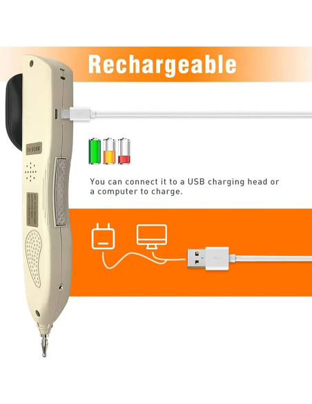 Bolígrafo de Acupuntura Electrónica GGFSSQ Recargable 3 Cabezas