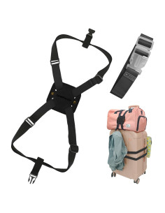 Correa de Equipaje Ajustable LapinPowUp Negra - Aprobada por TSA