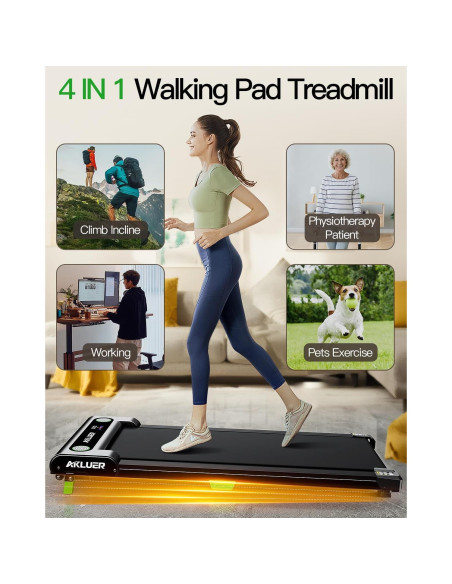 Caminadora Akluer 2.5 HP con Inclinación y Pantalla LED
