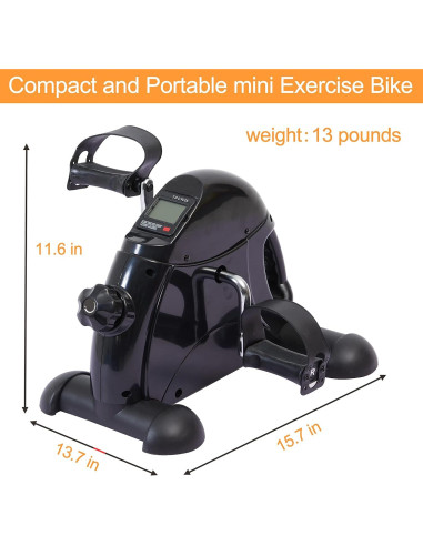 Bicicleta Mini de Ejercicio LEWANJA LWJ-HT-BK Portátil LCD