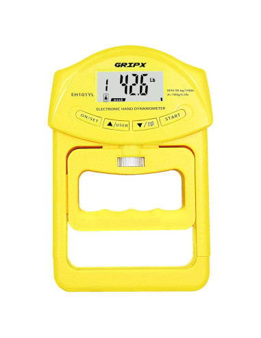Dinamómetro Digital de Fuerza de Agarre GRIPX 90Kg Amarillo