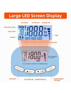 Dinamómetro de Mano Electrónico Inaepeak 180kg Ajustable 2