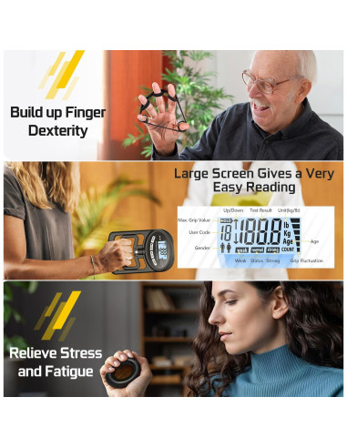 Dinamómetro Electrónico Hichor para Fuerza de Agarre 120 kg
