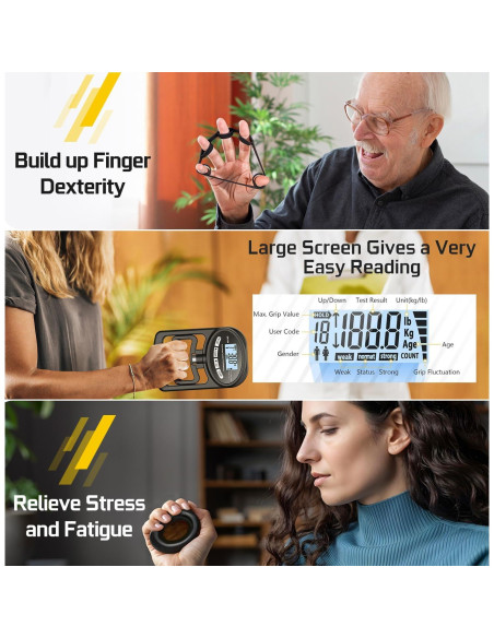 Dinamómetro Electrónico Hichor para Fuerza de Agarre 120 kg