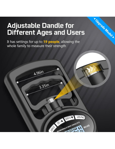 Dinamómetro Electrónico Hichor para Fuerza de Agarre 120 kg