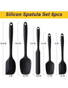 Juego de Espátulas de Silicona Hoewina 5 Piezas Resistente al Calor 2