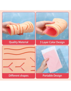 Kit de Práctica de Sutura 3 Piezas ZongHan - Almohadillas Reutilizables 2