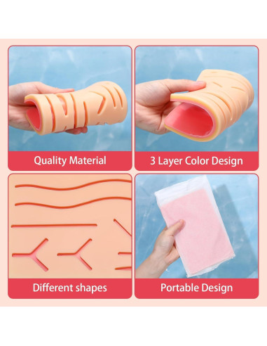 Kit de Práctica de Sutura 3 Piezas ZongHan - Almohadillas Reutilizables