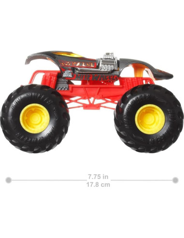 Camión Monstruo Hot Wheels Twin Mill 1:24 Metal Rojo y Negro