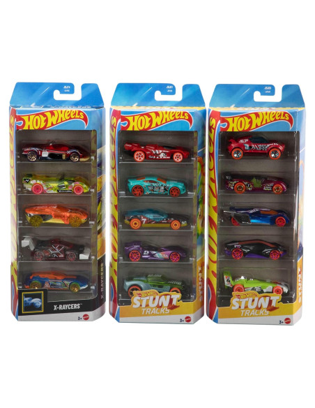 Paquete de 5 coches Hot Wheels a escala 1:64 - 15 vehículos temáticos Paquete de 5 coches Hot Wheels a escala 1:64 - 15 vehículos temáticos