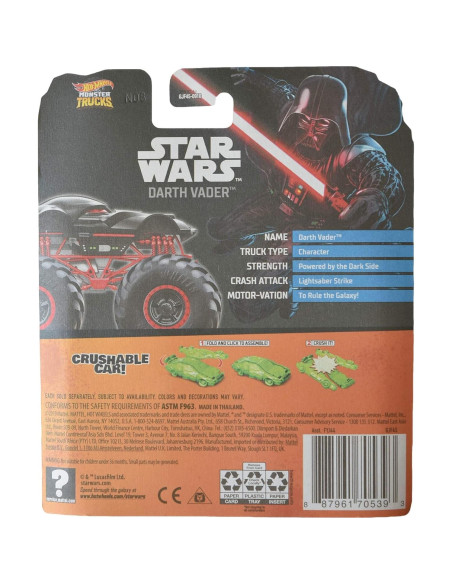 Hot Wheels Monster Trucks Darth Vader 1:64 Metal Fundido