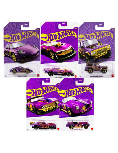 Set de 5 Autos Hot Wheels Perla y Cromo 57 Aniversario 1:64