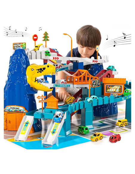 Conjunto de Pista de Carreras de Dinosaurios JUKUDAHU 33x18 cm Conjunto de Pista de Carreras de Dinosaurios JUKUDAHU 33x18 cm