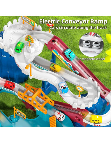 Conjunto de Pista de Carreras de Dinosaurios JUKUDAHU 33x18 cm