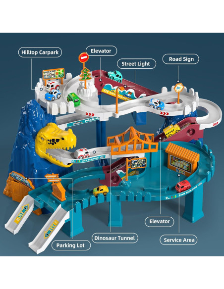 Conjunto de Pista de Carreras de Dinosaurios JUKUDAHU 33x18 cm Conjunto de Pista de Carreras de Dinosaurios JUKUDAHU 33x18 cm