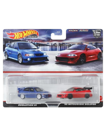 Hot Wheels 2 Pack Mitsubishi Lancer Evolution VI y Eclipse 1995