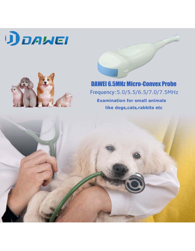 Máquina de Ultrasonido Veterinario DAWEI S1 con Sonda Micro-Cóncava
