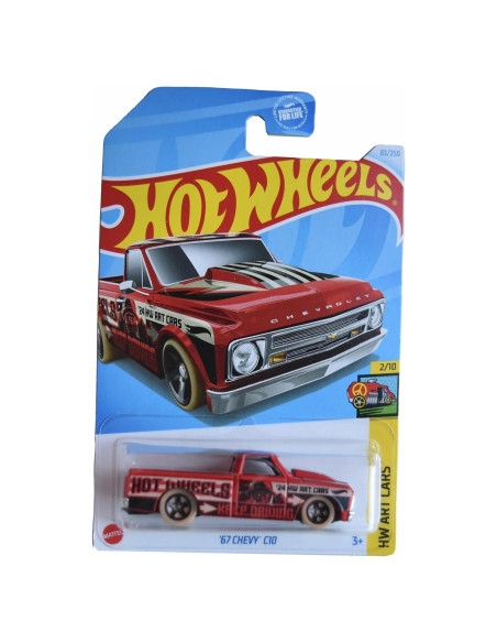 Hot Wheels Chevy C10 1967 Escala 1:64 Rojo Fundido a Presión