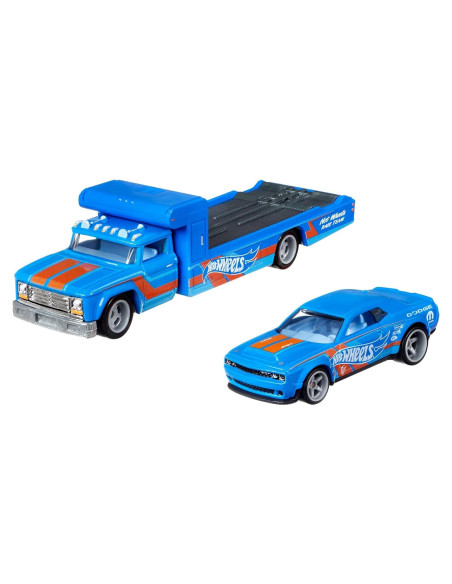 Transportador de coches Hot Wheels a escala 1:64 con vehículo Transportador de coches Hot Wheels a escala 1:64 con vehículo