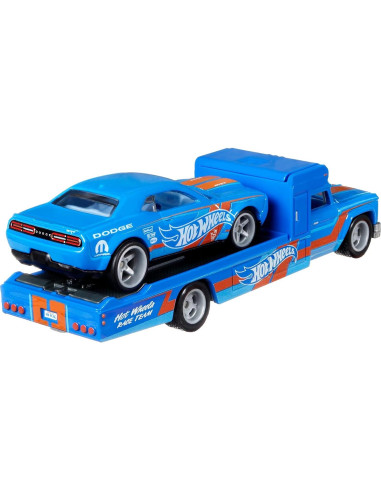 Transportador de coches Hot Wheels a escala 1:64 con vehículo