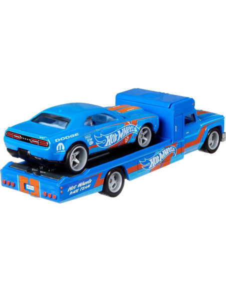 Transportador de coches Hot Wheels a escala 1:64 con vehículo Transportador de coches Hot Wheels a escala 1:64 con vehículo