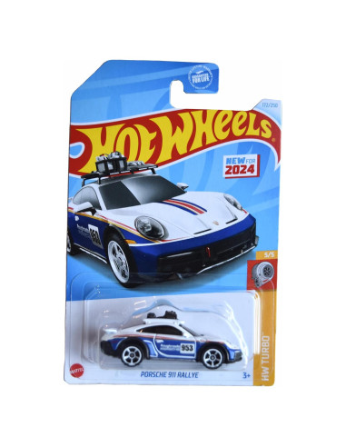 Hot Wheels Porsche 911 Rallye 1:64 Metal Fundido Blanco/Azul