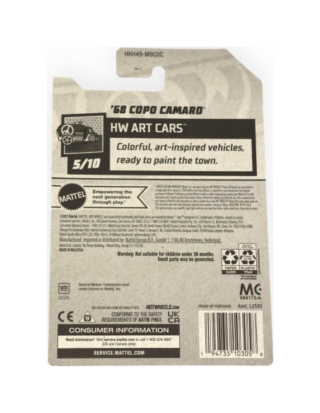 Hot Wheels COPO Camaro 1968 Escala 1:64 Mattel Nuevo