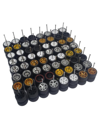 Conjunto de Ruedas Neumáticos Mixtos 4DOBBY para Autos 1:64