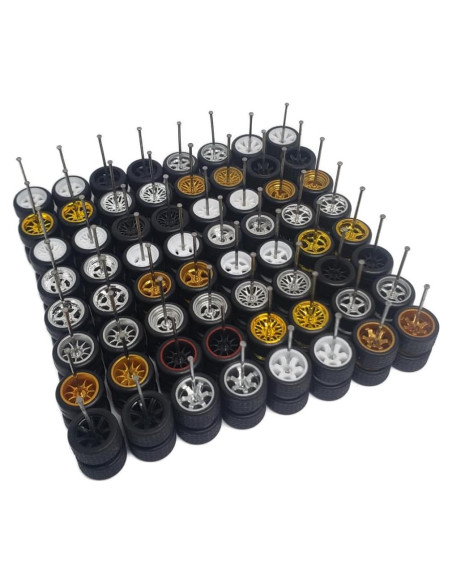 Conjunto de Ruedas Neumáticos Mixtos 4DOBBY para Autos 1:64
