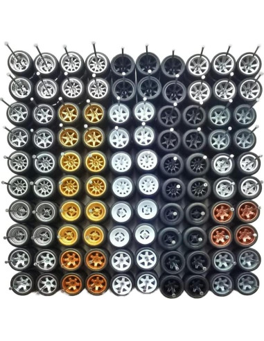 Conjunto de Ruedas Neumáticos Mixtos 4DOBBY para Autos 1:64