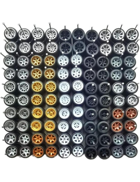 Conjunto de Ruedas Neumáticos Mixtos 4DOBBY para Autos 1:64