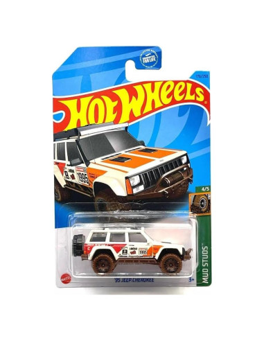 Hot Wheels Jeep Cherokee 1995 Mud Studs 1:64 Blanco