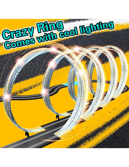 Pista de Carreras de Coches de Slot AGM MASTECH 5.7m 4 Coches Iluminados